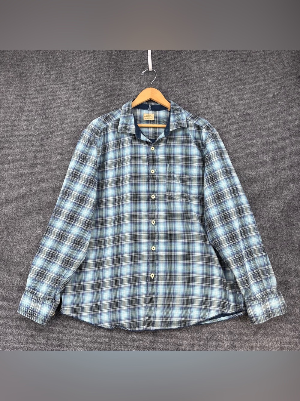 Tommy Bahama Preppy Blue Plaid Lined Flannel Shirt Men’s XL 100% Cotton Outdoors